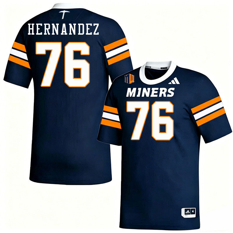 UTEP Miners #76 Will Hernandez College Football Jerseys,Uniforms-Navy